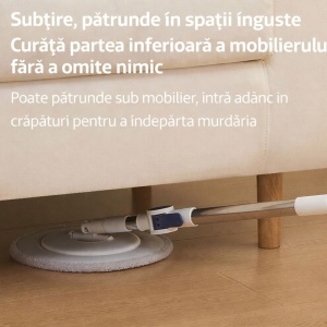 Mop rotativ cu găleată pliabilă, mâner telescopic 118-140 cm - Img 5