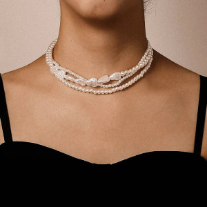 Necklace 3 rows SIC MODA 5700 Pearls - Img 4
