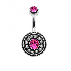 Piercing Damă din Inox chirurgical 316L — Argintiu cu cristal
