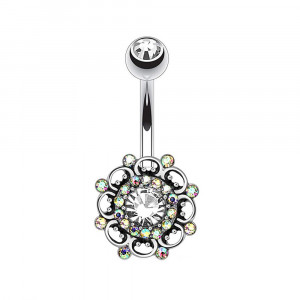 Piercing Damă din Inox chirurgical 316L — Argintiu cu cristal