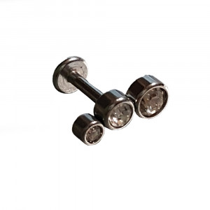 Piercing Damă din Inox chirurgical 316L — Argintiu cu cristal