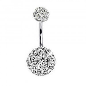 Piercing Damă din Inox chirurgical 316L — Argintiu cu stras