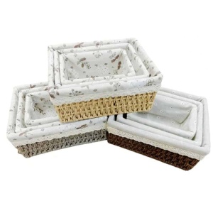Set 3 coșuri de depozitare din material textil, hârtie și fier - Img 2