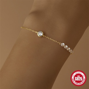 Set Colier si Bratara din Argint 925, cu Zircon, Sic Moda 6106 - Img 3