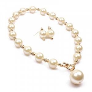 Set Colier si cercei Perle SIC MODA 5675B - Img 3