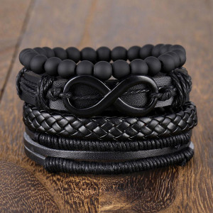 Set of 4 leather bracelets SIC MODA 5627 - Img 5