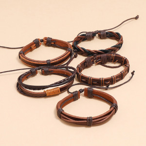 Set of 5 eco leather bracelets SIC MODA 4335 - Img 4
