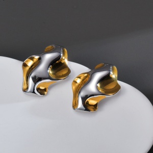 Sic Moda 6028 Bicolour stainless steel earrings - Img 4