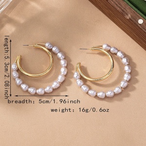Sic Moda 6031 Creole Sic Moda Pearl Earrings - Img 5