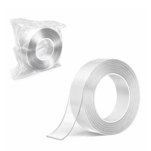 Bandă adezivă transparentă dublu-adezivă 3 m x 3 cm, reutilizabilă - Img 2