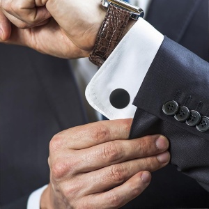 Butoni cămașă Bărbătesc din Inox chirurgical 316L — Negru