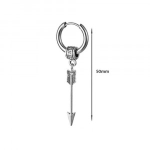 Cercei Bărbătesc din Inox chirurgical 316L — Argintiu - Img 2