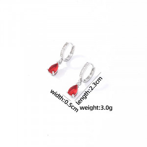 Cercei Damă din Inox chirurgical 316L — Argintiu cu zirconiu - Img 2