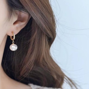 Cercei Eleganti cu Perla din Argint 925, Sic Moda 6105B - Img 3