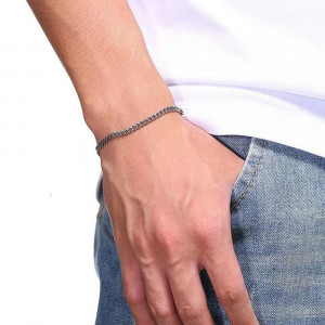 Classic 3mm stainless steel bracelet SIC MODA 4339 - Img 5