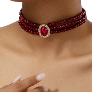 Colier 3 randuri Perle SIC MODA 5917C - Img 1