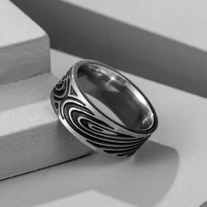 Inel Bărbătesc din Inox chirurgical 316L — Argintiu - Img 3