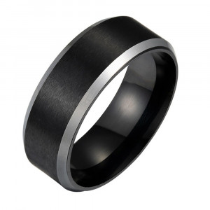Inel Bărbătesc din Inox chirurgical 316L — Negru