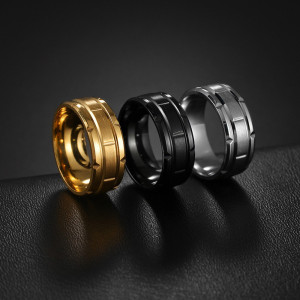 Inel Bărbătesc din Inox chirurgical 316L — Negru - Img 2
