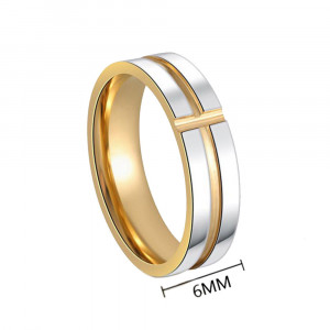 Inel Masculin din Inox chirurgical 316L — Auriu - Img 6
