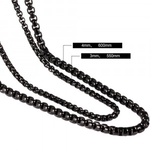 Lanț Bărbătesc din Inox chirurgical 316L — Negru - Img 6