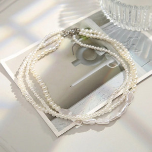Necklace 3 rows SIC MODA 5700 Pearls - Img 5