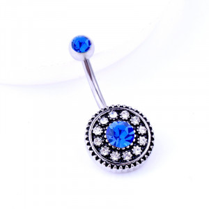 Piercing Damă din Inox chirurgical 316L — Argintiu cu cristal