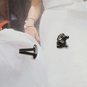 Piercing Damă din Inox chirurgical 316L — Argintiu cu cristal - Img 7