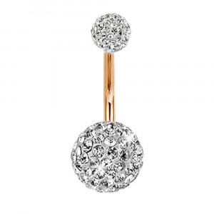 Piercing Damă din Inox chirurgical 316L — Argintiu cu stras