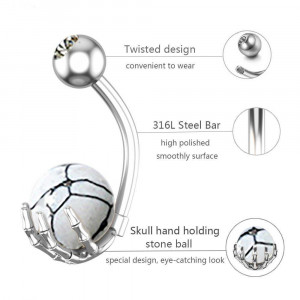 Piercing Damă din Inox chirurgical 316L — Argintiu - Img 2