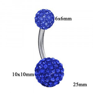 Piercing Damă din Inox chirurgical 316L — Bleumarin cu stras - Img 3