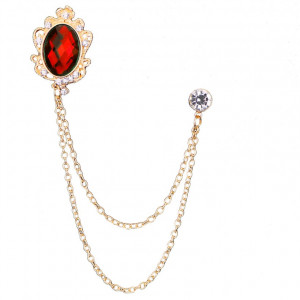 Red Crystal Brooch SIC MODA 4259R - Img 1