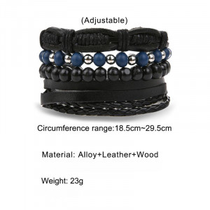 Set of 4 leather bracelets SIC MODA 5628 - Img 2