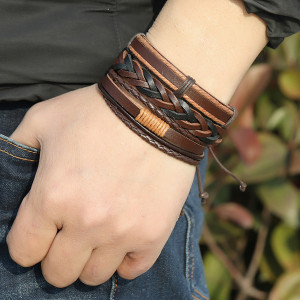Set of 5 eco leather bracelets SIC MODA 4335 - Img 5