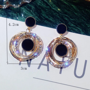 SIC MODA 5138 Gold and Black earrings - Img 4