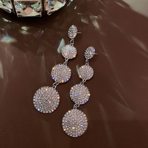 SIC MODA 5152 Long Circular Fashion Earrings - Img 2