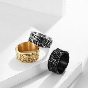 Silver Titanium Ring, Celtic Knot and Wolves SIC MODA MODA 5091 - Img 2