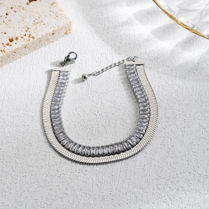 Brățară Damă din Inox chirurgical 316L cu zirconiu - Img 2