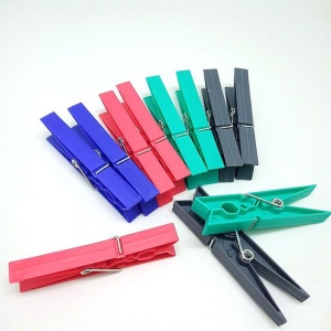 Cârlige de rufe din plastic 8 cm, set 24 bucăți, diferite culori - Img 2