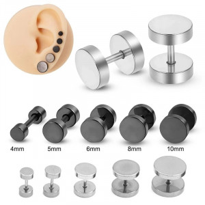 Cercei Bărbătesc din Inox chirurgical 316L — Argintiu - Img 3