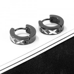 Cercei Bărbătesc din Inox chirurgical 316L — Negru - Img 5