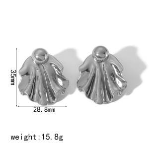 Cercei Damă din Inox chirurgical 316L — Argintiu - Img 4