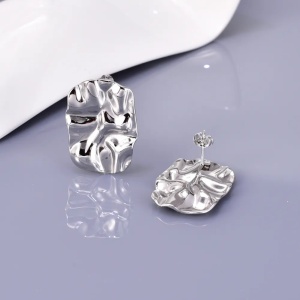 Cercei Damă din Inox chirurgical 316L — Argintiu - Img 4