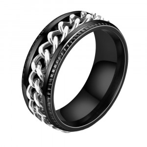 Inel Bărbătesc din Inox chirurgical 316L — Negru