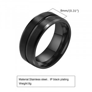 Inel Negru Inox SIC MODA 3877 - Img 5