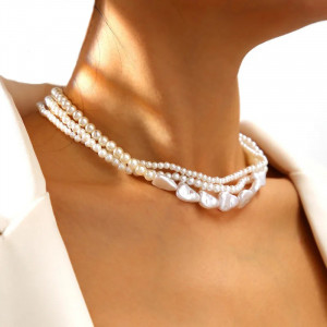 Necklace 3 rows SIC MODA 5700 Pearls - Img 1