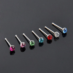 Piercing Damă din Inox chirurgical 316L — Alb cu cristal - Img 3