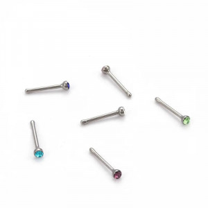 Piercing Damă din Inox chirurgical 316L — Alb cu cristal - Img 3