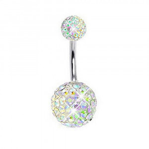 Piercing Damă din Inox chirurgical 316L — Alb cu stras