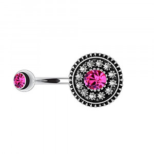 Piercing Damă din Inox chirurgical 316L — Argintiu cu cristal - Img 3